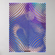 arte futurista X da parede da ilusão óptica do Met Pôsteres