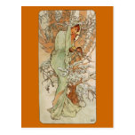 Arte Nouveau - Alphonse Mucha - inverno Cartão Postal