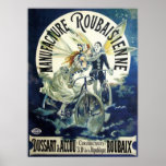 Arte Nouveau do vintage; Lua feericamente da bicic Posters