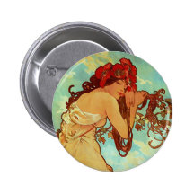 Arte Nouveau - Mucha - verão Pins