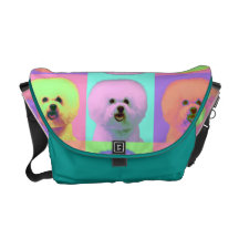 Arte Op - Bichon Frise Bolsas Mensageiro