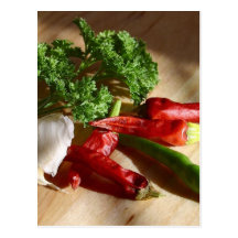 Arte picante da culinária cartão postal