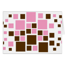 Arte quadrada Brown/rosa do design cartões