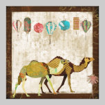 Arte sonhadora das canvas da viagem dos camelos impressões em tela
