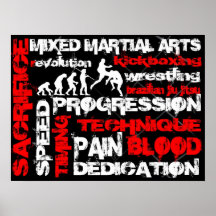 Artes marciais misturadas - elementos do poster da
