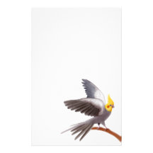 Artigos de papelaria cinzentos do Cockatiel