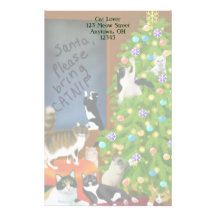 Artigos de papelaria customizáveis do Natal do gat