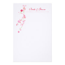 Artigos de papelaria do casamento da flor de cerej