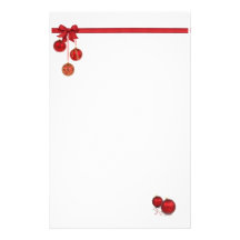 Artigos de papelaria vermelhos do arco e do orname