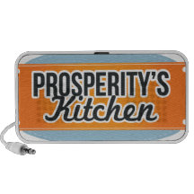 Artigos do logotipo da cozinha da prosperidade caixinha de som para mp3