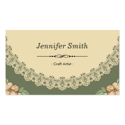Artista do artesanato chique do vintage floral modelo cartao de visita Zazzle Artesanato Reciclagem Caixa De Leite ~ Artista do artesanato chique do vintage floral modelo cartao de visita Zazzle
