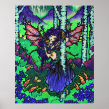 "Árvore arte feericamente da floresta da fantasia  Poster