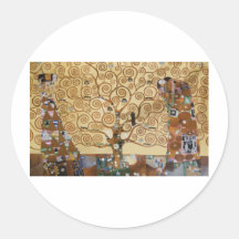 Árvore de Gustavo Klimt de vida Adesivos Redondos