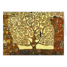 Árvore de Gustavo Klimt do cartão de nota da vida