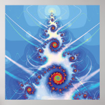 Árvore de Natal do Fractal Poster