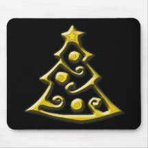 Árvore de Natal do ouro Mouse Pad