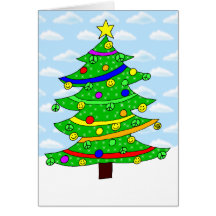 Árvore de Natal feliz do Hippie Cartão