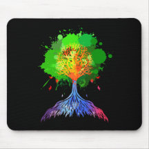 Árvore do arco-íris de vida mousepads