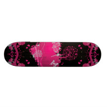 Árvore do coração do amor & das borboletas skates