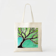 Árvore do inverno em tons verdes bolsa