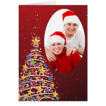 Árvore/foto de Chrismas Cartão