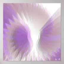 As asas angélicos que brilham o poster roxo - pers