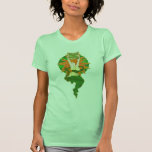 As camisetas das mulheres irlandesas do redhead