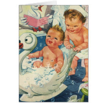 As crianças do vintage que jogam w borbulham na ba cartoes