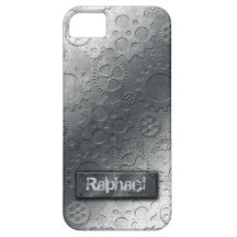 As engrenagens metálicas com etiqueta aparafusada  iPhone 5 capas