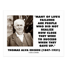 As falhas de Thomas Edison perto do sucesso deram  Cartoes Postais