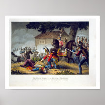 As guardas de cavalo na batalha de Waterloo, engra Pôsteres