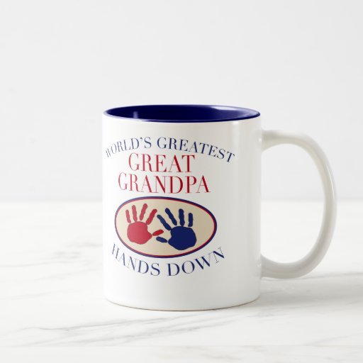 As melhores grandes mãos do vovô para baixo caneca