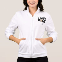 as mulheres hoody "eu amo cães " jaquetas estampadas