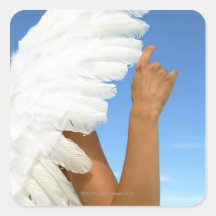 Asa do anjo com braço adesivos quadrados