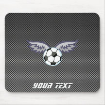 Asas lustrosas da bola de futebol mousepad
