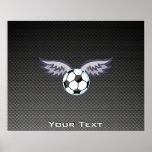Asas lustrosas da bola de futebol posters