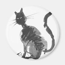 assento do gato preto ima de geladeira