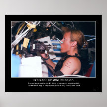 Astronauta Kathryn P. Aluguer em STS-90 Poster