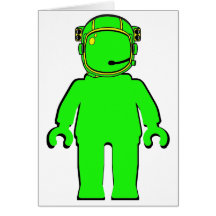Astronauta Minifig do estilo de Banksy Cartões