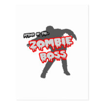 Ataque do chefe do zombi cartoes postais