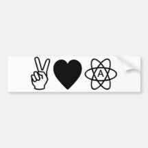 Ateísmo do amor da paz adesivos