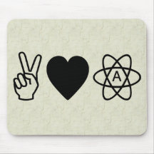 Ateísmo do amor da paz mousepad