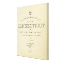 Atlas Connecticut do Topo do frontispício Impressão Em Canvas