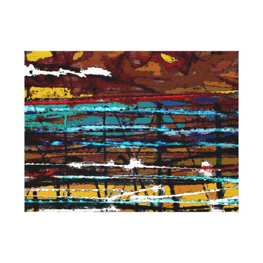 Atrás das linhas - impressão abstrato das canvas impressão de canvas envolvida