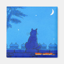 Através do ímã da aleta do gato - "lua azul " ima