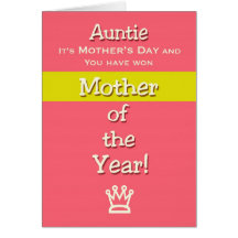 Auntie Humor Mãe do dia das mães do ano! Cartoes