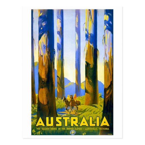 Austrália - viagens vintage cartoes postais