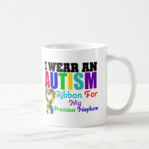 Autismo eu visto a fita para meu sobrinho precioso caneca