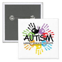 Autismo Handprint Botons