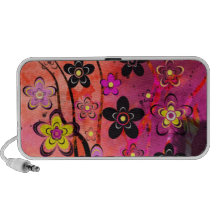 Auto-falante alaranjados de flower power caixinhas de som para mp3